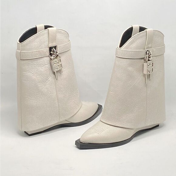 Givenchy Shark Lock Cowboy Ankle Boots In Aged Leather size 39 - Picture 9 of 15